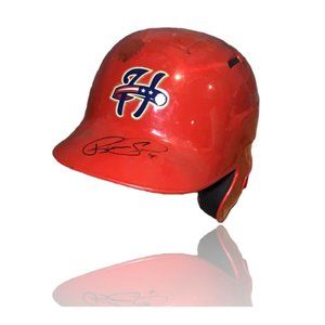Pedro Severino Harrisburg Senators Game Used Autographed Batting Helmet MILB